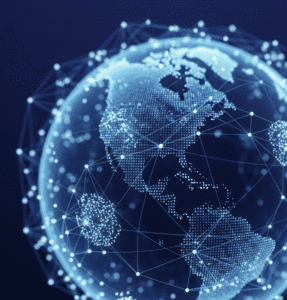 An abstract image symbolizing a global network of collaborative neurological research.