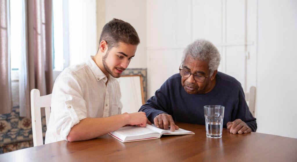 |people using computer||group of people playing game|