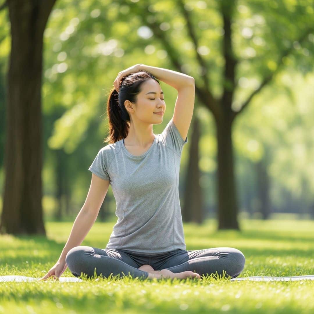 Serene image of a person engaged in gentle exercise, symbolizing holistic well-being.