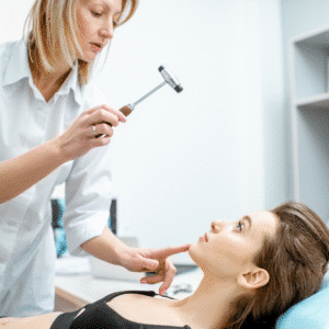 doctor examining a patient. 