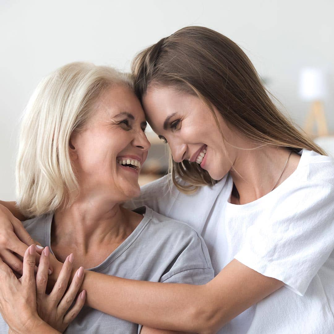 Happy senior mother with her daughter