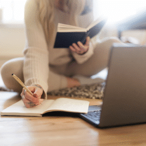 person researching. 