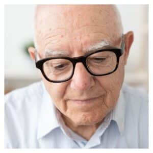 An elderly man with Alzheimer's